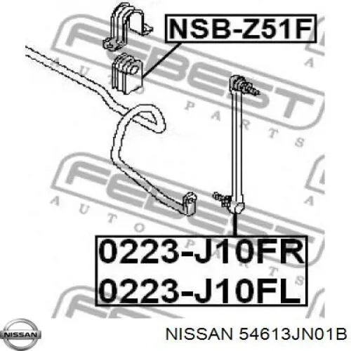 Втулка переднего стабилизатора Nissan/Infiniti 54613JN01B цена, от 6.35 USD