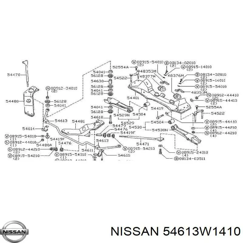 54613W1410 Nissan втулка стабилизатора переднего