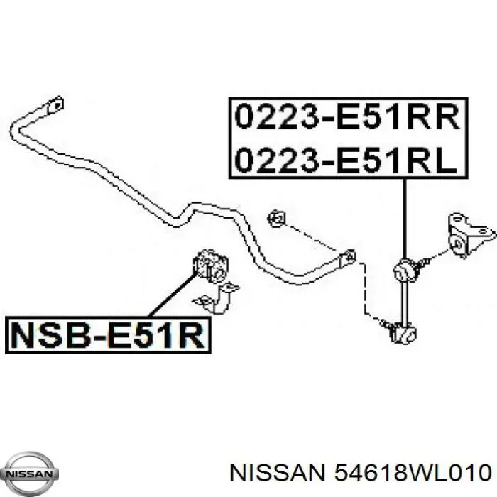 Стойка стабилизатора задняя правая Nissan/Infiniti 54618WL010 цена, от 10.17 USD