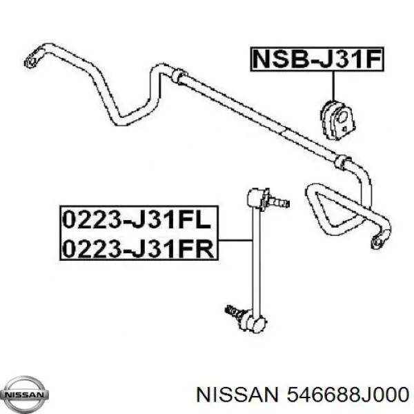 Стойка стабилизатора переднего левая 546688J000 Nissan