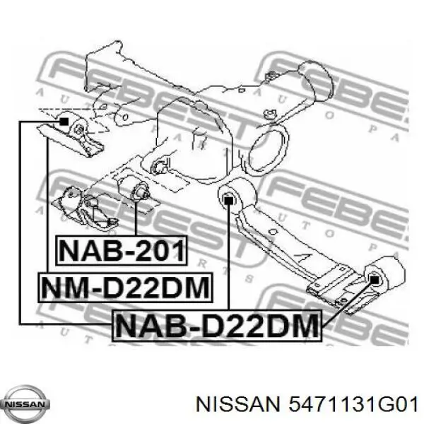 Сайлентблок траверсы крепления переднего редуктора Nissan/Infiniti 5471131G01 цена, от 17.36 USD
