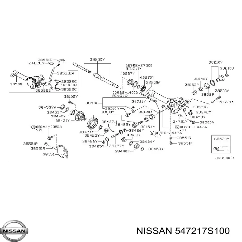 Купить 547217S100 Nissan/Infiniti Сайлентблок траверсы крепления переднего редуктора передний