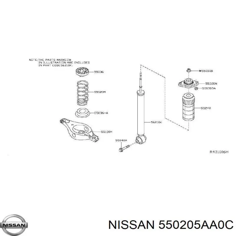 Пружина амортизатора Nissan/Infiniti 550205AA0C цена, от 20.18 USD