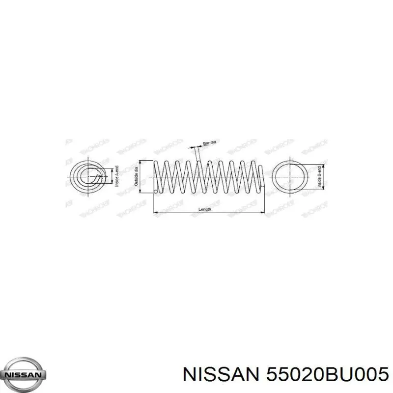 55020BU005 Nissan пружина задняя