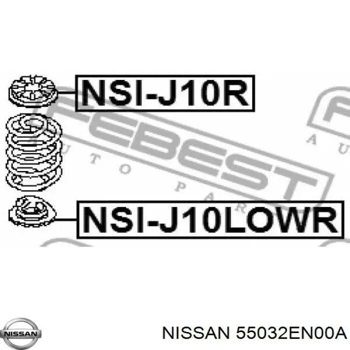 55032EN00A Nissan проставка (резиновое кольцо пружины задней нижняя)