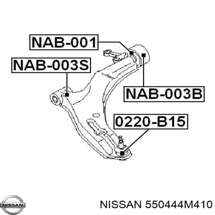 Сайлентблок переднего рычага 550444M410 Nissan/Infiniti
