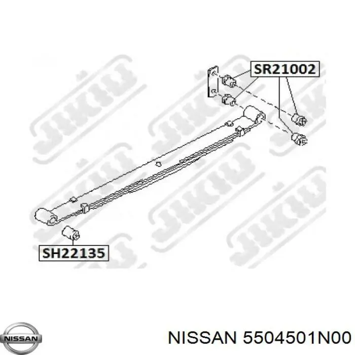 Сайлентблок задней рессоры задний 5504501N00 Nissan