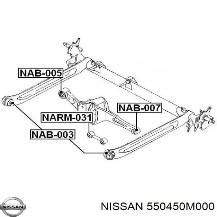 Сайлентблок заднего подрамника Nissan/Infiniti 550450M000 цена, от 7.83 USD