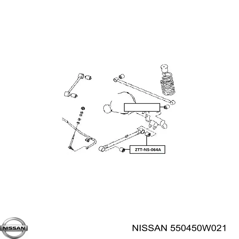 550450W021 Nissan сайлентблок заднего продольного верхнего рычага