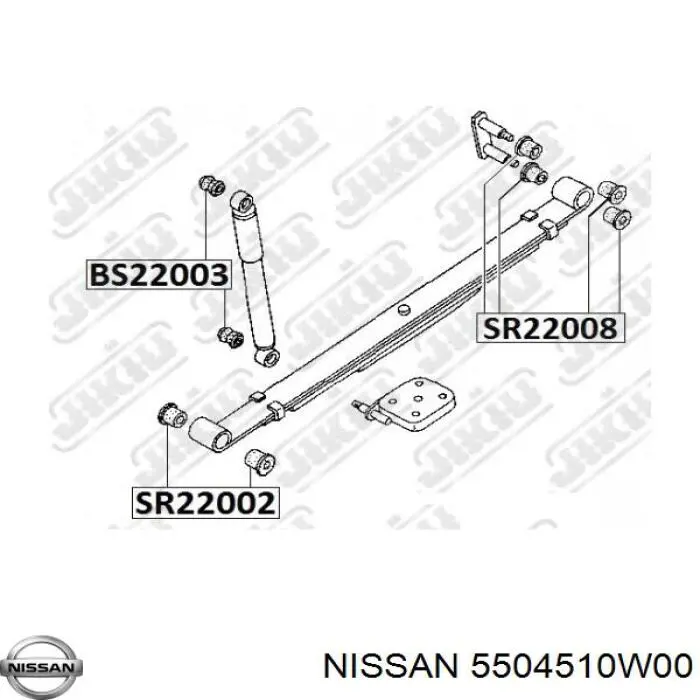 Сайлентблок задней рессоры передний 5504510W00 Nissan