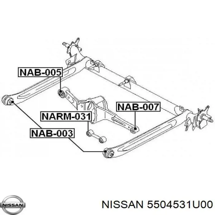 5504531U00 Nissan сайлентблок задней балки (подрамника)