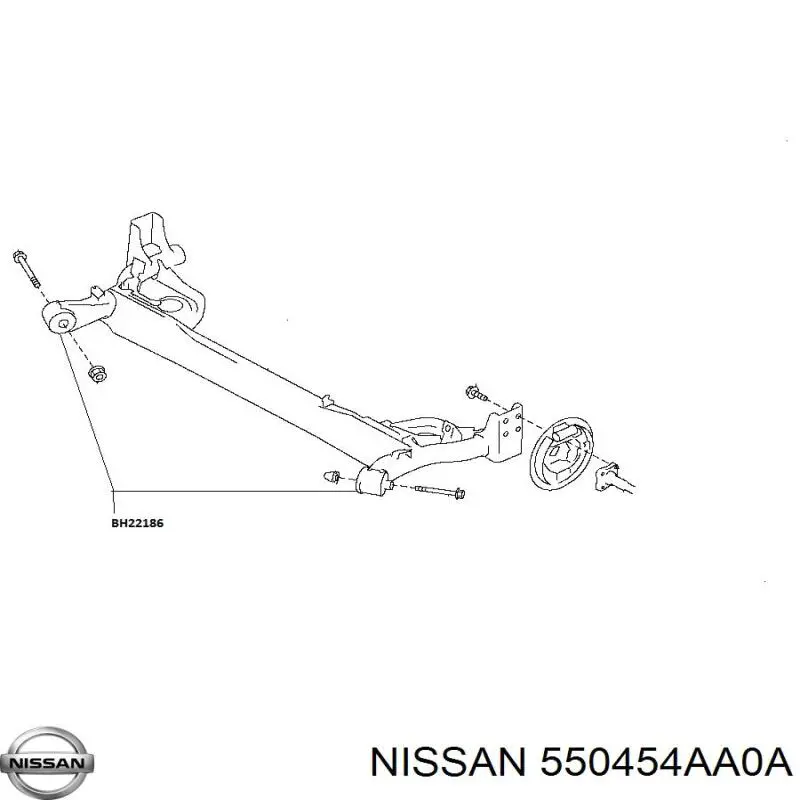 550454AA0A Nissan сайлентблок задней балки (подрамника)