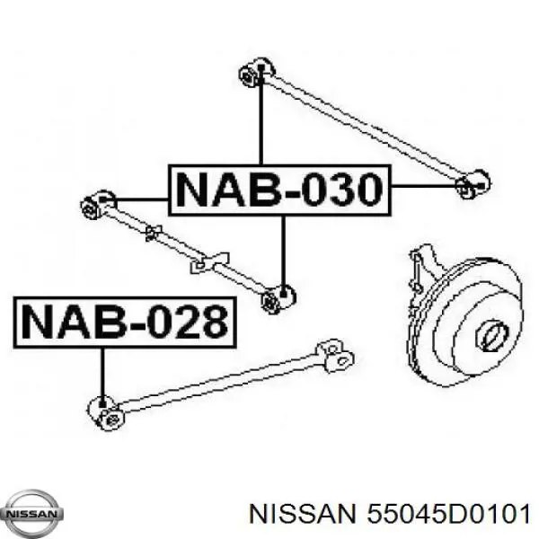 55045D0101 Nissan сайлентблок заднего продольного рычага передний