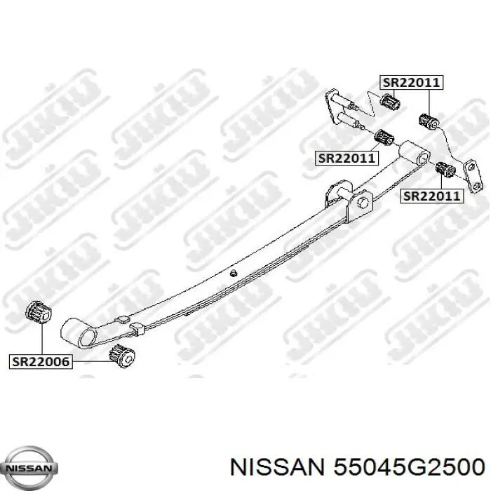 55045G2500 Nissan сайлентблок задней рессоры передний