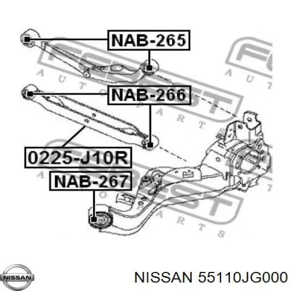 Рычаг задней подвески нижний правый Nissan/Infiniti 55110JG000 цена, от 17.76 USD