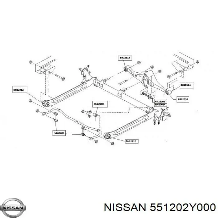 Тяга поперечная реактивная задней подвески Nissan/Infiniti 551202Y610
