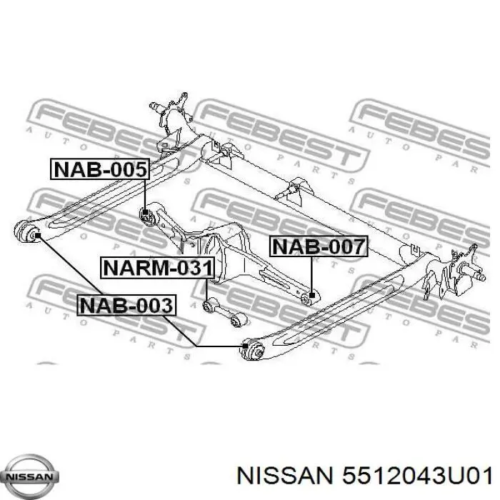 Растяжка заднего моста Nissan/Infiniti 5512043U01 цена, от 14.50 USD