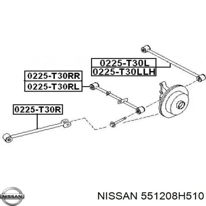 551208H510 Nissan рычаг задней подвески нижний правый