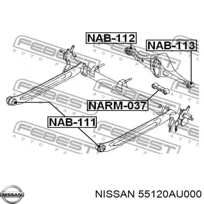 Нижний рычаг задней подвески 55120AU000 Nissan