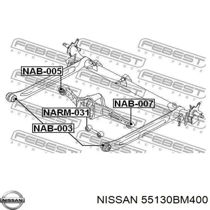 Штанга поперечной устойчивости задняя Nissan 55130BM400