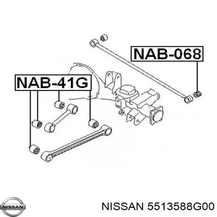 Сайлентблок задней поперечной тяги Nissan/Infiniti 5513588G00 цена, от 6.19 USD