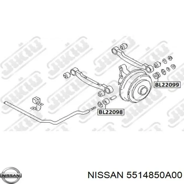 5514850A00 Nissan сайлентблок стабилизатора заднего