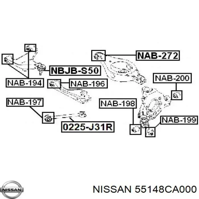 Сайлентблок задней подвески NISSAN 55148CA000