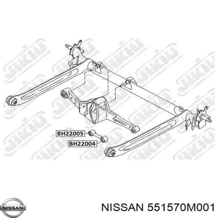 Сайлентблок тяги поперечной (задней подвески) Nissan 551570M001
