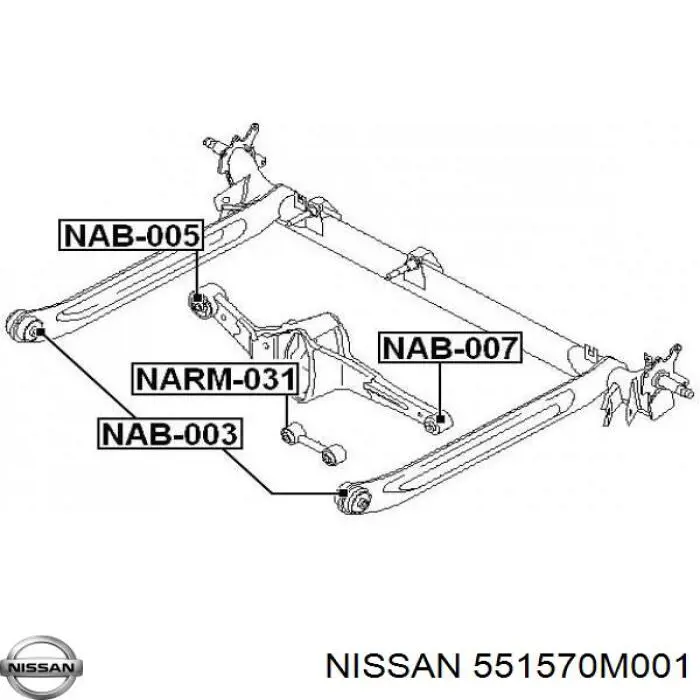 551570M001 Nissan/Infiniti Сайлентблок задней поперечной тяги
