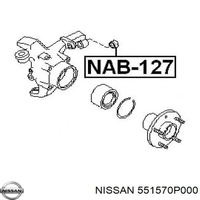 Сайлентблок цапфы задней 551570P000 Nissan