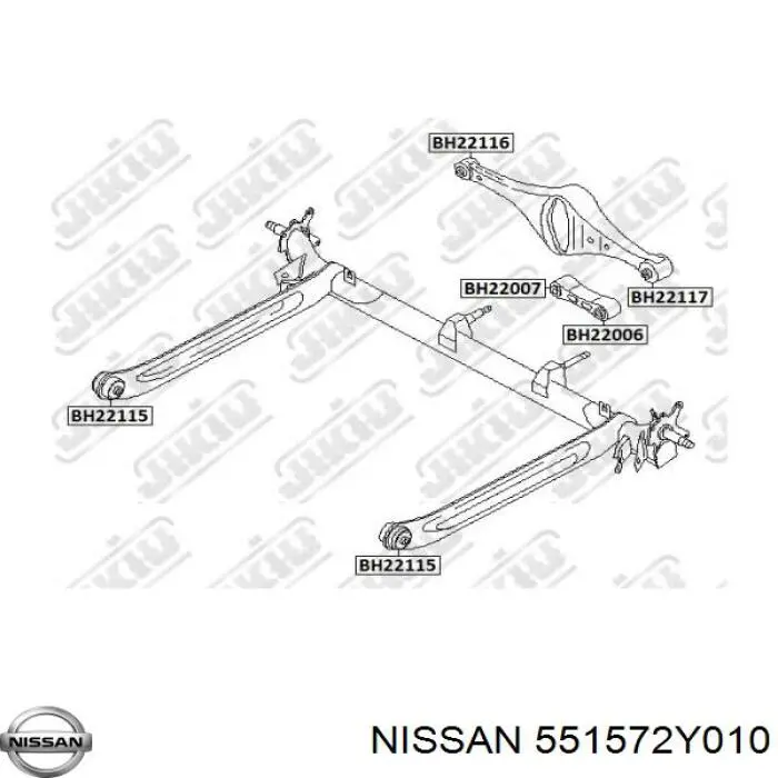 551572Y010 Nissan/Infiniti Сайлентблок задней поперечной тяги