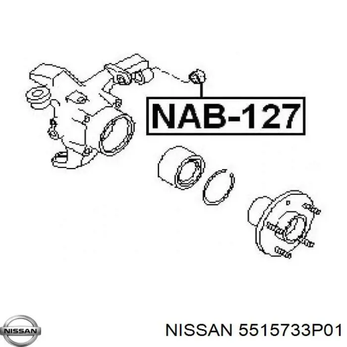 Сайлентблок цапфы задней 5515733P01 Nissan