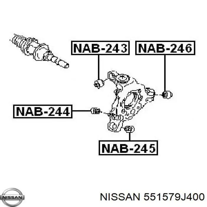 Сайлентблок задней подвески NISSAN 551579J400 Сайлентблок задней подвески NISSAN 551579J400