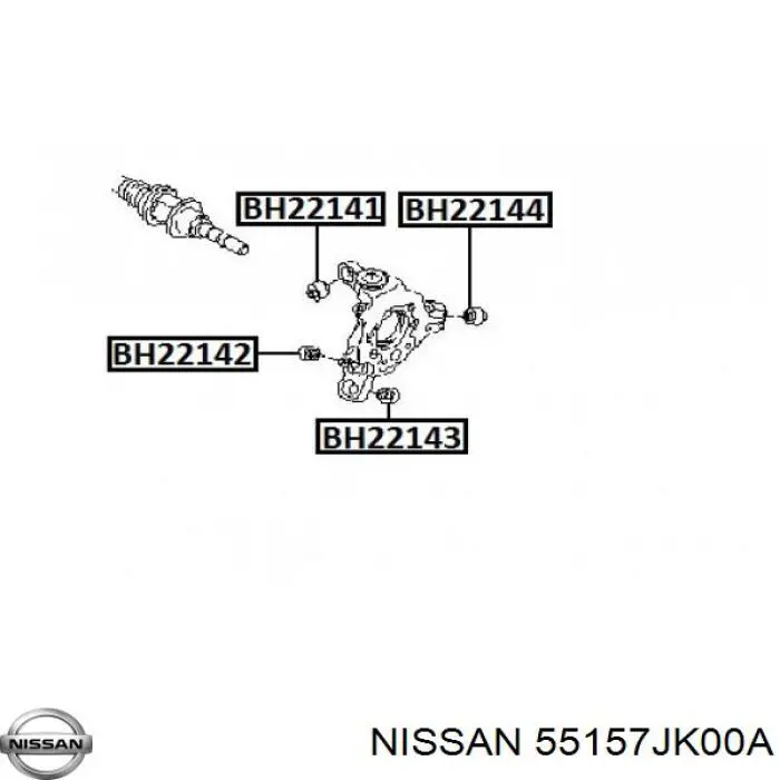Сайлентблок заднего кулака Nissan/Infiniti 55157JK00A цена, от 3.84 USD