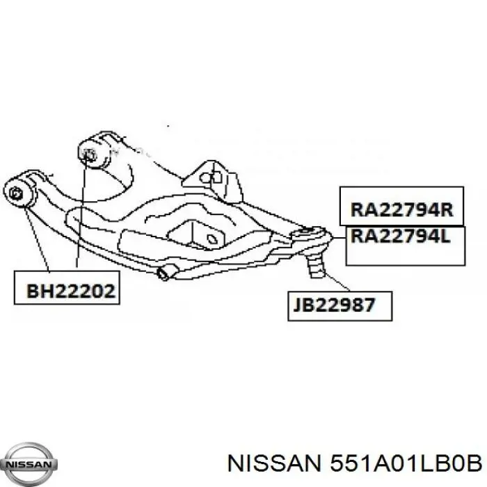 551A01LB0B Nissan/Infiniti Балансир задний нижний, правый