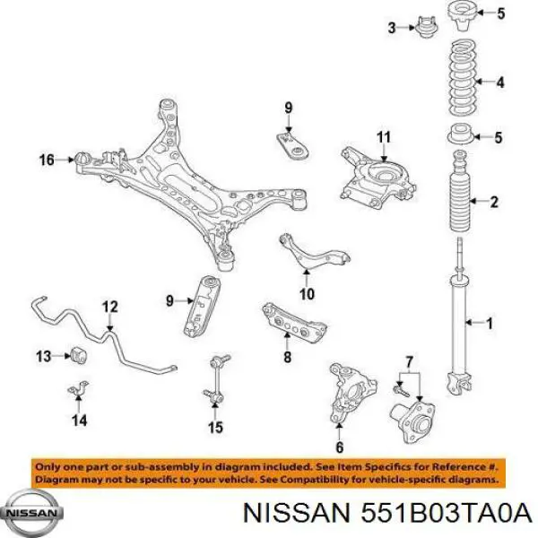 Купить 551B03TA0A Nissan/Infiniti Рычаг задней подвески верхний, правый