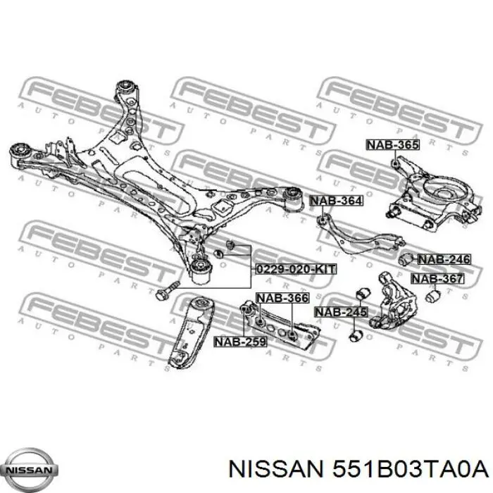 551B03TA0A Nissan рычаг задней подвески верхний правый