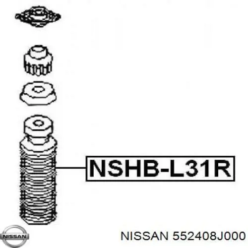 Буфер-отбойник амортизатора заднего Nissan/Infiniti 552408J000 цена, от 51.21 USD