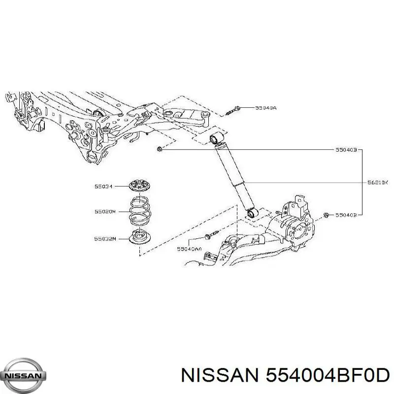 Балка задней подвески поперечная Nissan/Infiniti 554004BF0B цена, от 39.91 USD
