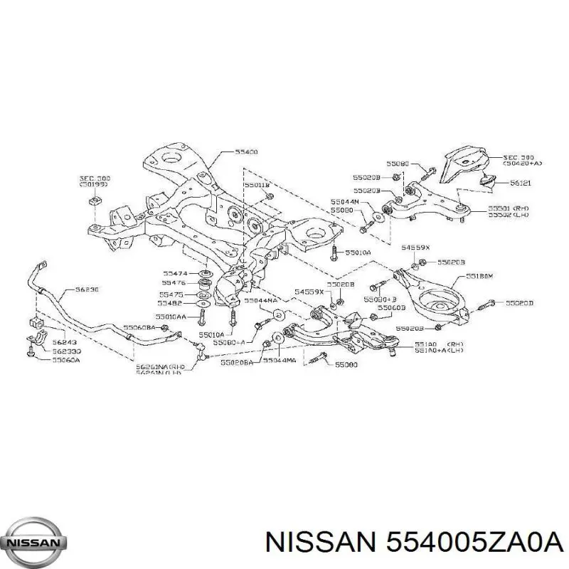 554005ZA0A Nissan/Infiniti Подрамник задней подвески