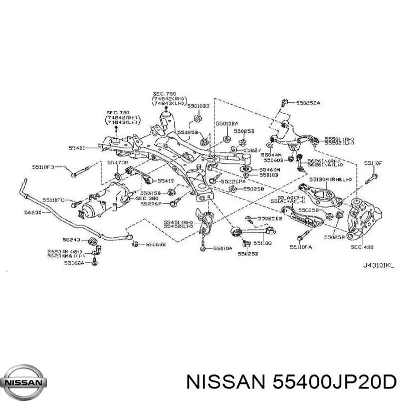 Купить 55400JP20D Nissan/Infiniti Оси полуприцепов и прицепов