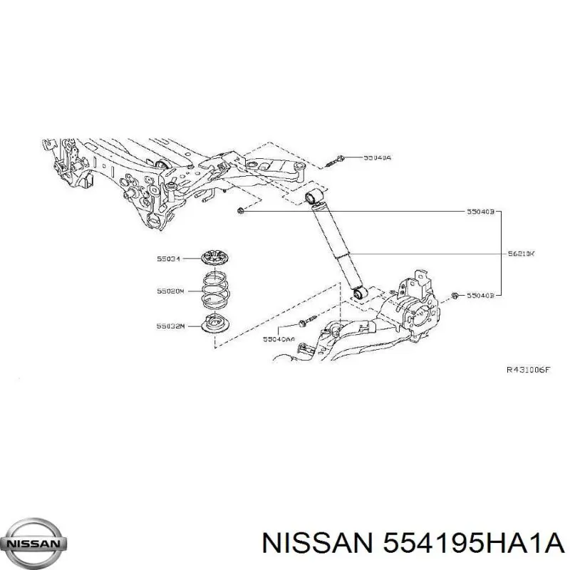 Кронштейн (траверса) переднего редуктора задняя Nissan/Infiniti 554195HA1A цена, от 63.35 USD