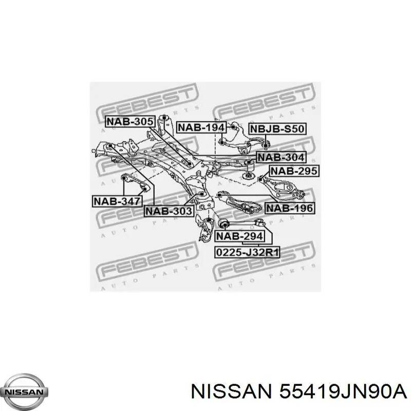 Купить 55419JP00A Nissan/Infiniti Кронштейн (траверса) заднего редуктора задняя
