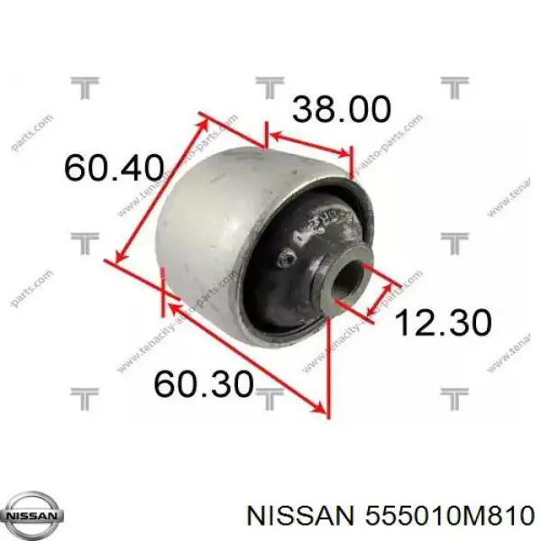 555010M810 Nissan сайлентблок задней балки (подрамника)