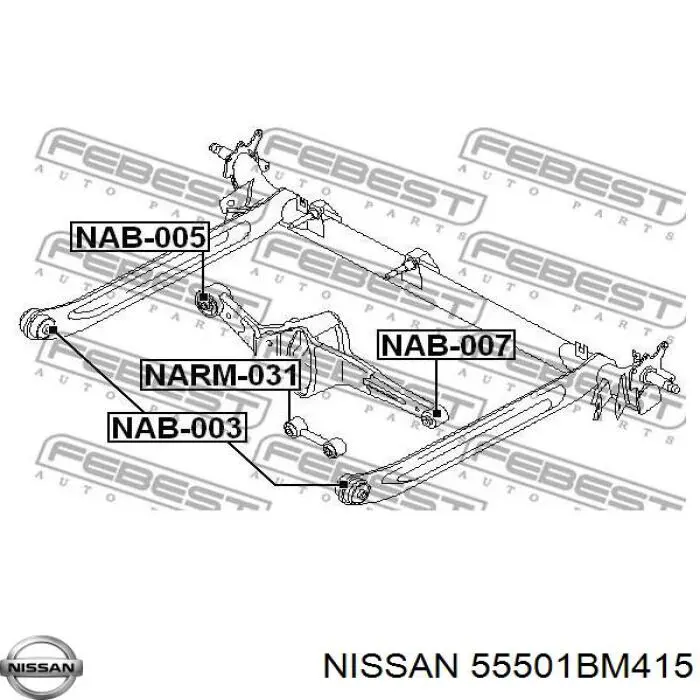 Балка задней подвески поперечная Nissan/Infiniti 55501BM415 цена, от 101.35 USD