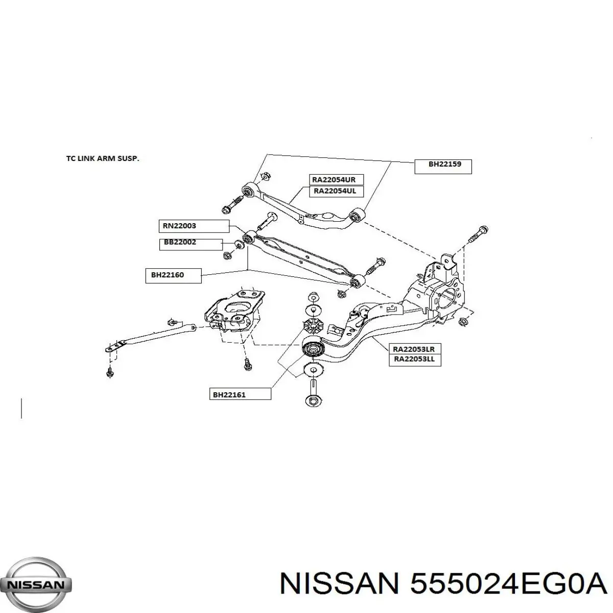 Рычаг (тяга) задней подвески продольный нижний левый Nissan/Infiniti 555024EG0A цена, от 112.99 USD