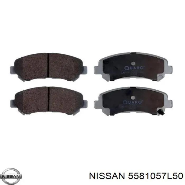 Передние тормозные колодки 5581057L50 Nissan