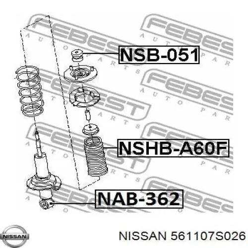 Стойка амортизатора передняя Nissan/Infiniti 561107S026 цена, от  