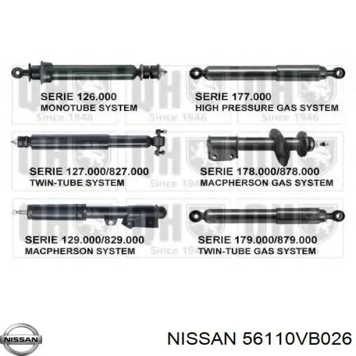 Купить 56110VB026 Nissan/Infiniti Амортизатор передней подвески