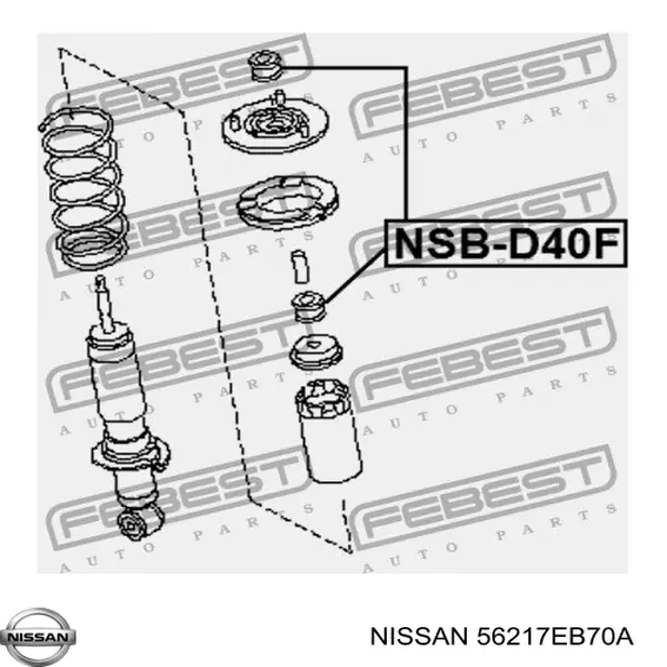 Втулка штока амортизатора переднего 56217EB70A Nissan